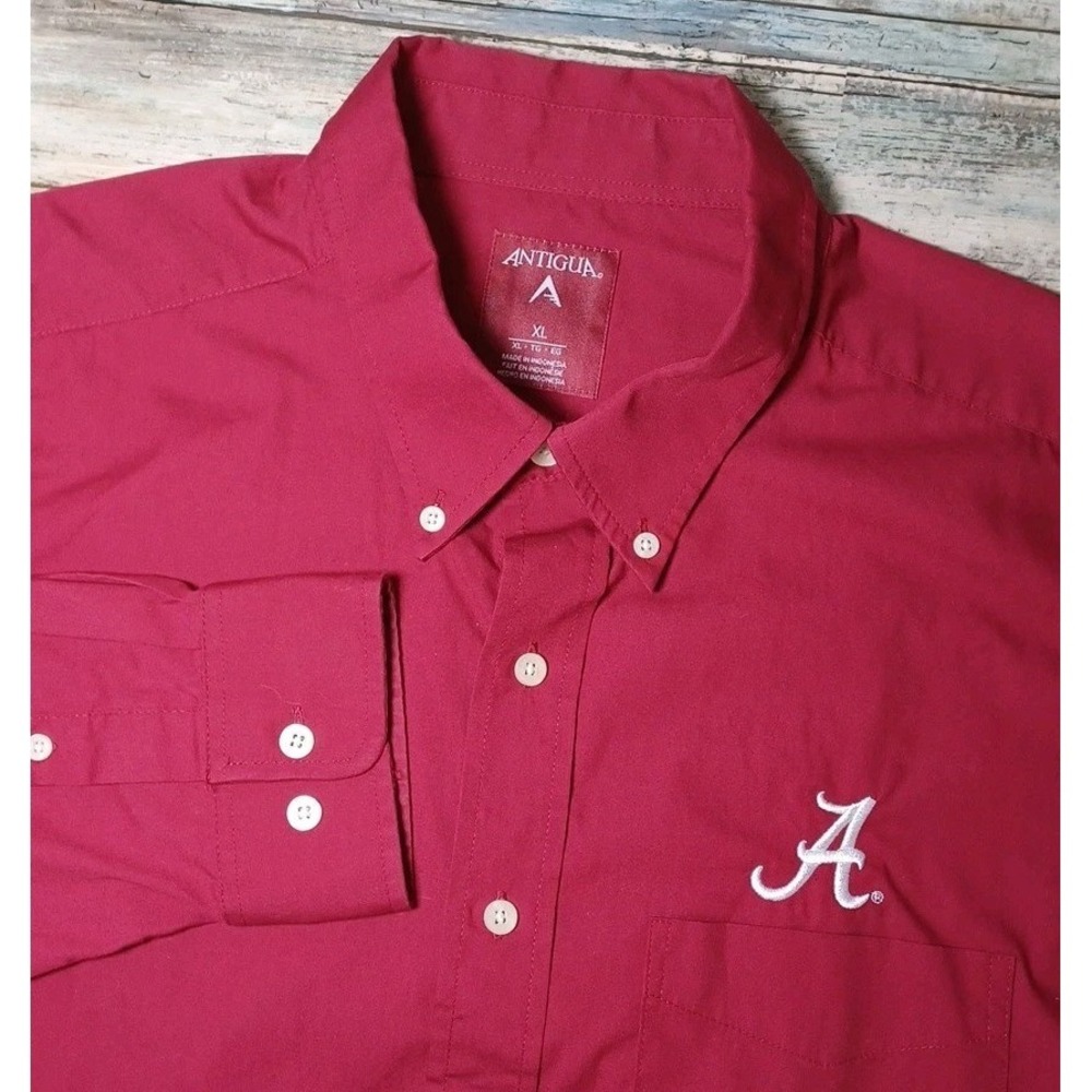 Antigua Mens XL Alabama Crimson Tide Long Sleeve Button-Down